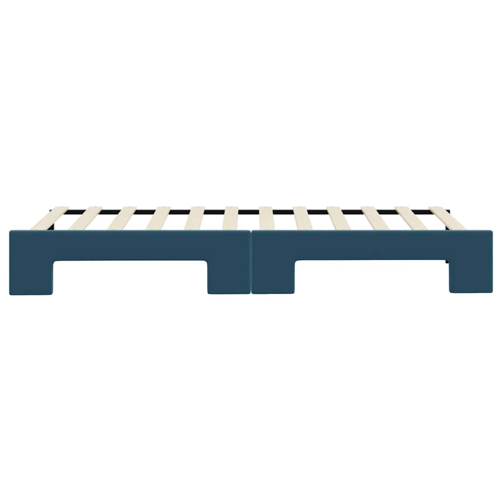 daybed med udtræk 80x200 cm velour blå