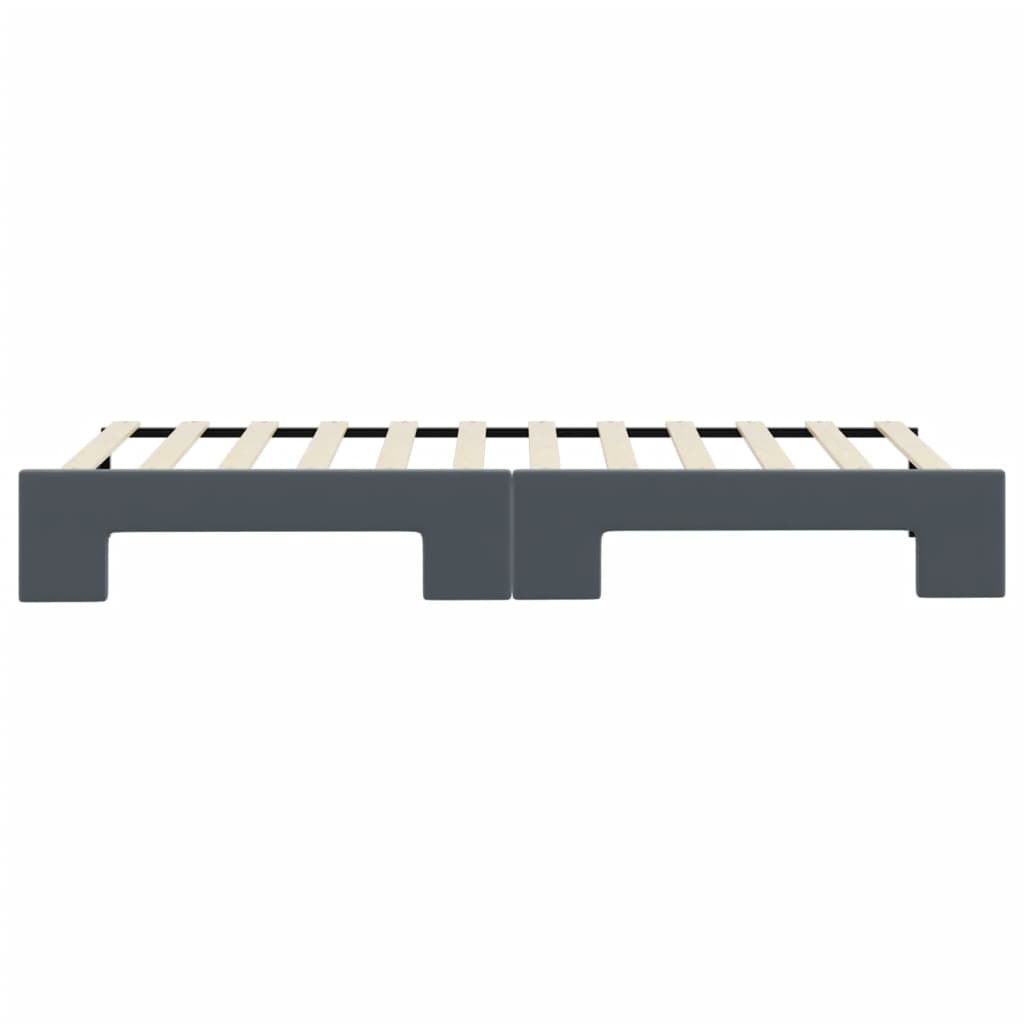 daybed med udtræk 80x200 cm velour mørkegrå