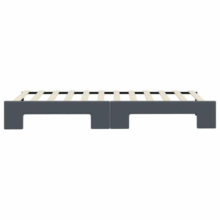 daybed med udtræk 80x200 cm velour mørkegrå