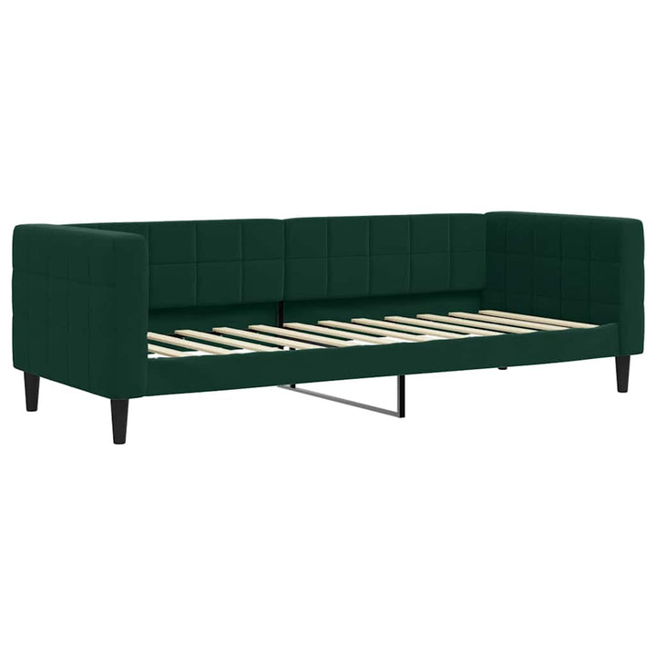 daybed med udtræk 80x200 cm velour mørkegrøn