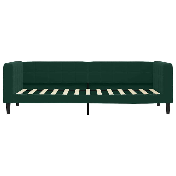 daybed med udtræk 80x200 cm velour mørkegrøn