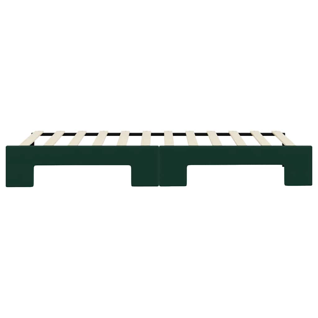 daybed med udtræk 80x200 cm velour mørkegrøn