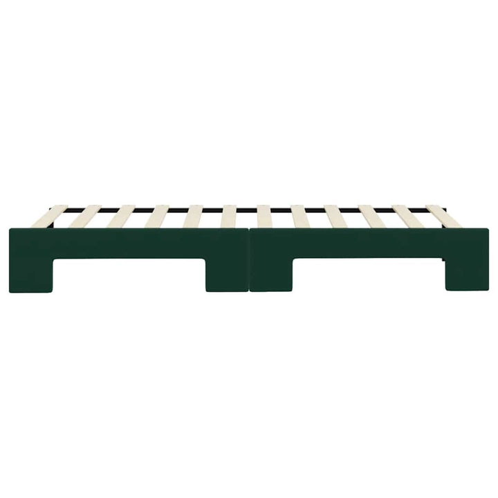 daybed med udtræk 80x200 cm velour mørkegrøn
