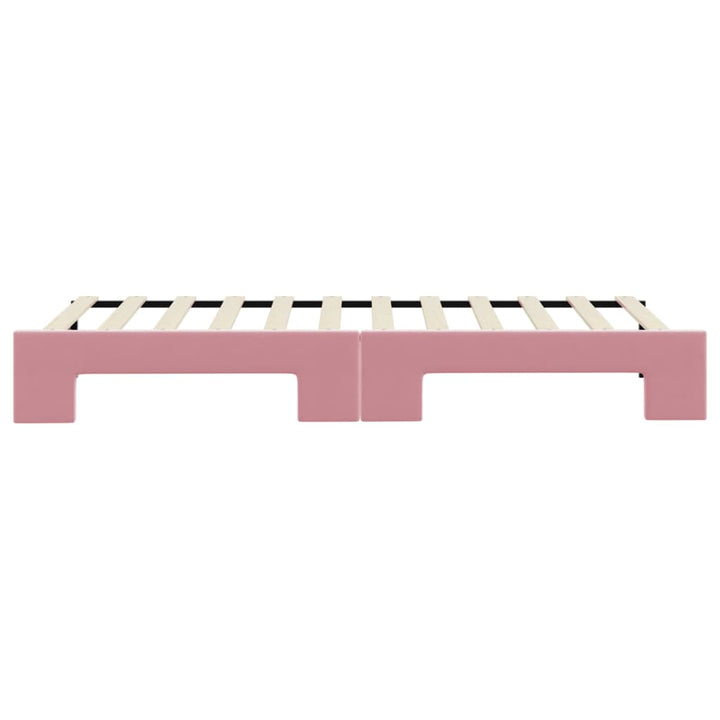 daybed med udtræk 80x200 cm velour lyserød