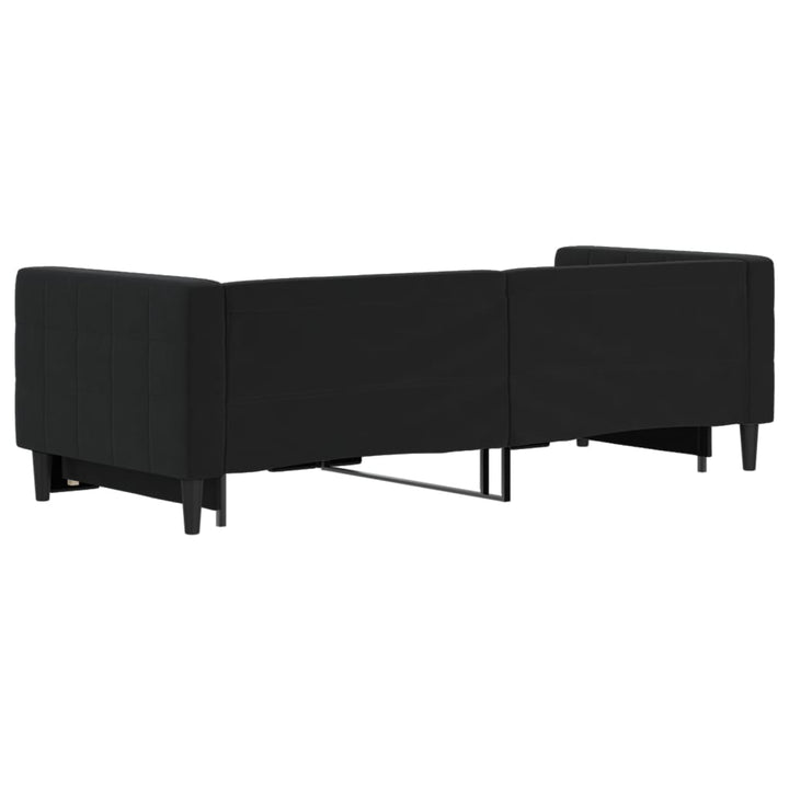 daybed med udtræk 80x200 cm velour sort