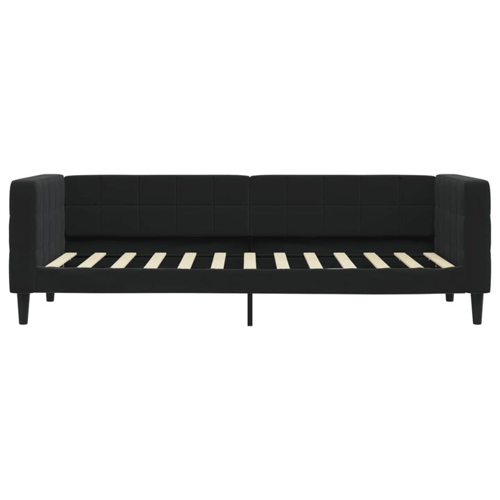 daybed med udtræk 80x200 cm velour sort
