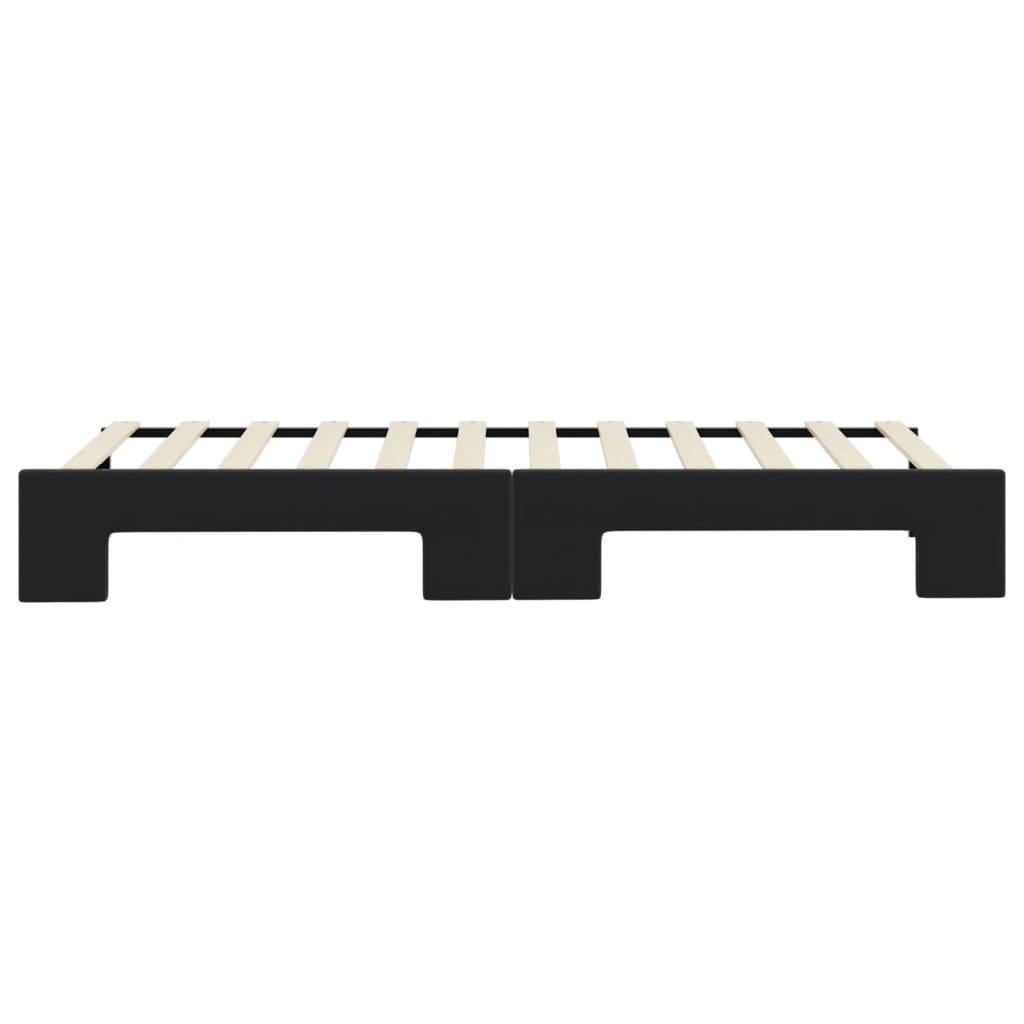 daybed med udtræk 80x200 cm velour sort