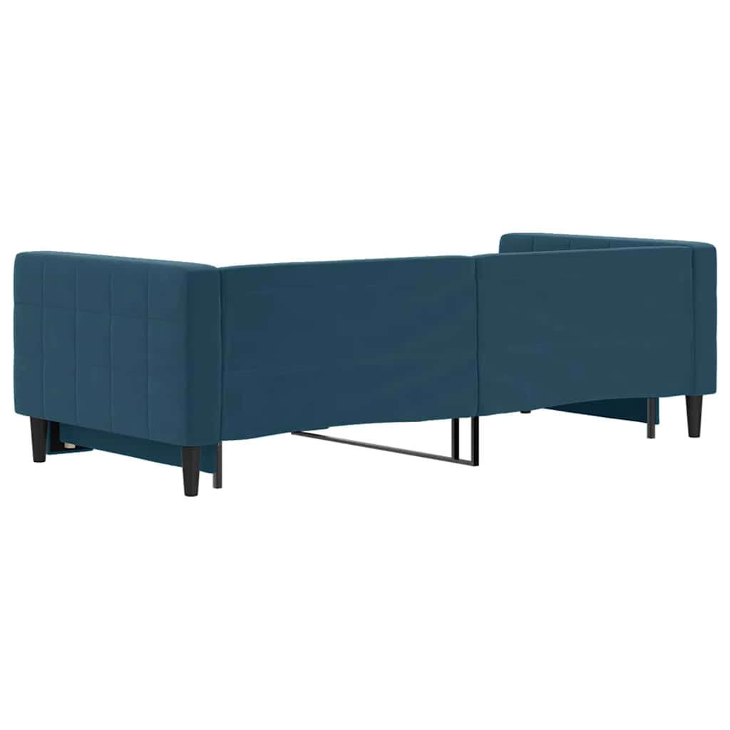 daybed med udtræk 90x200 cm velour blå