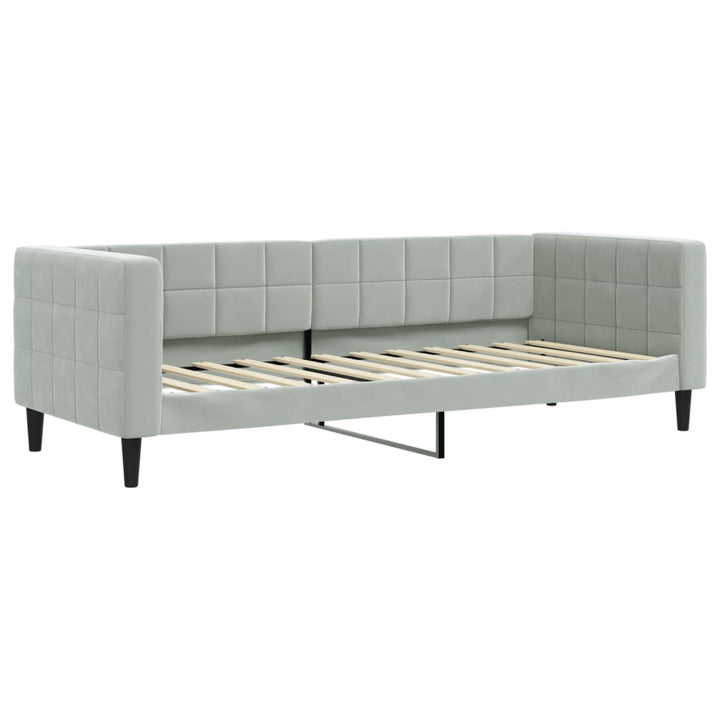 daybed med udtræk 90x200 cm velour lysegrå