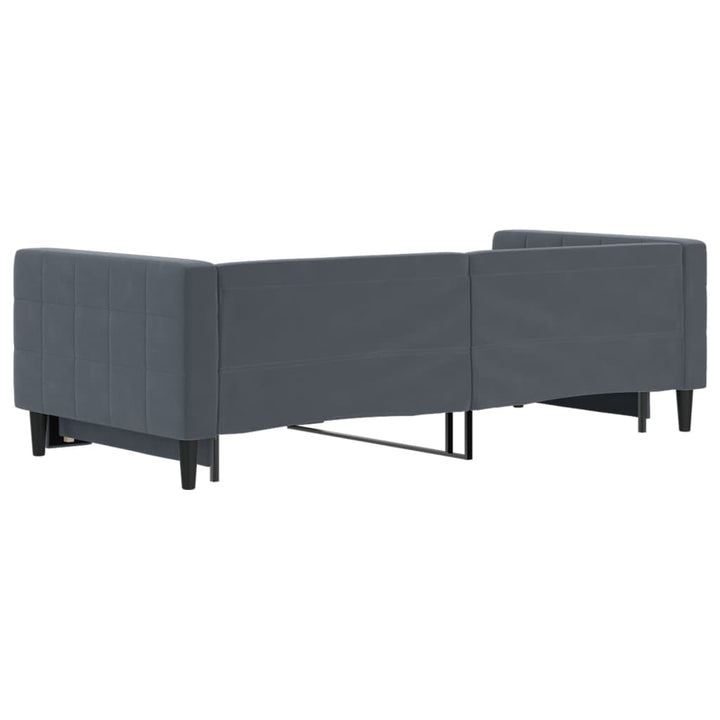 daybed med udtræk 90x200 cm velour mørkegrå