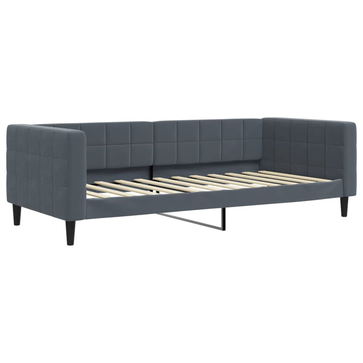 daybed med udtræk 90x200 cm velour mørkegrå