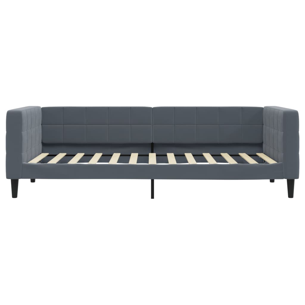 daybed med udtræk 90x200 cm velour mørkegrå