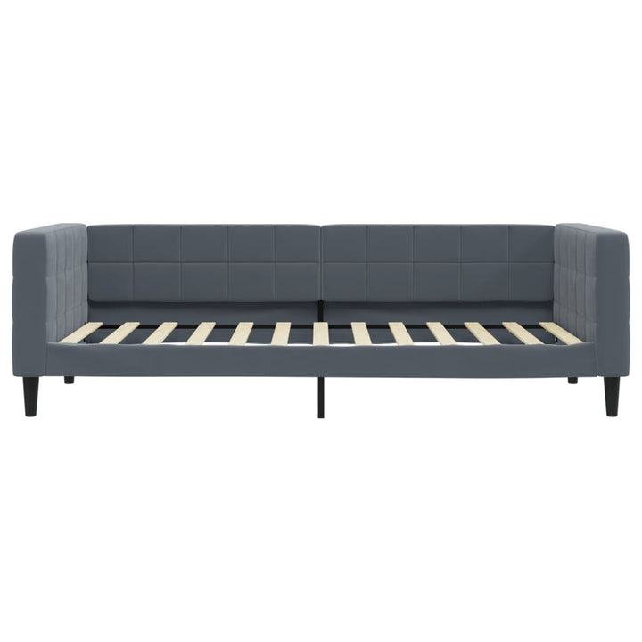 daybed med udtræk 90x200 cm velour mørkegrå