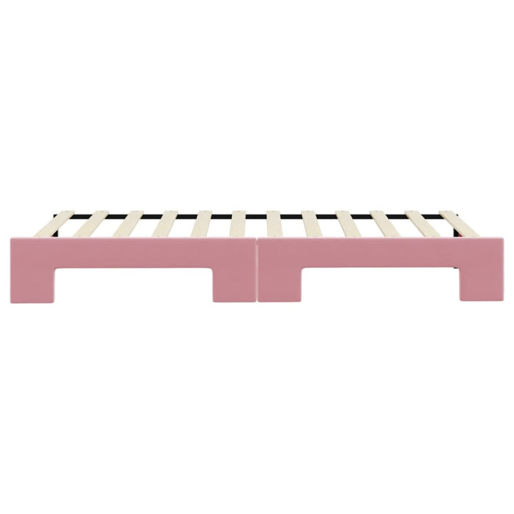 daybed med udtræk 90x200 cm velour lyserød