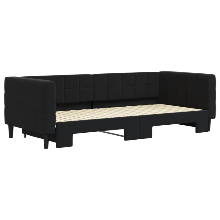 daybed med udtræk 90x200 cm velour sort