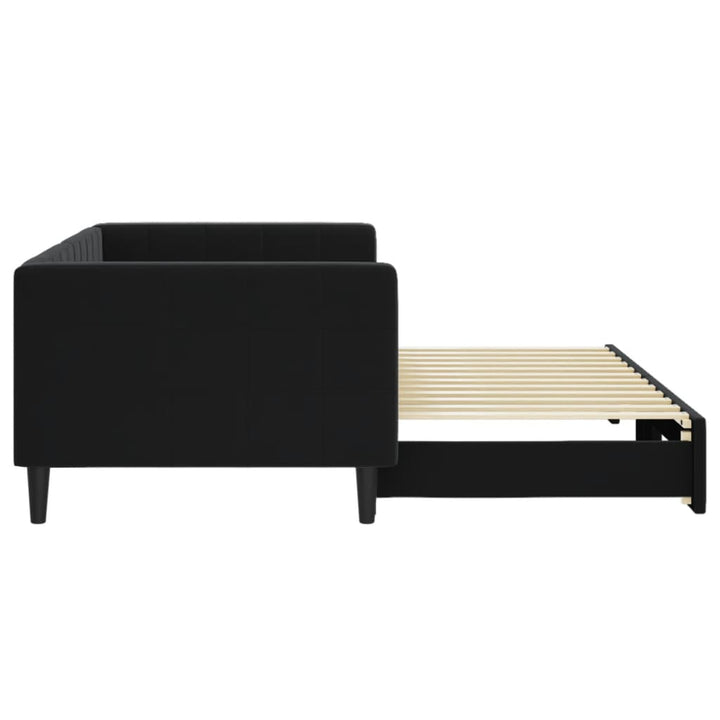 daybed med udtræk 90x200 cm velour sort
