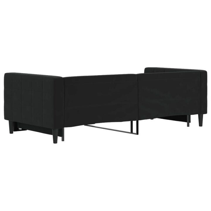 daybed med udtræk 90x200 cm velour sort