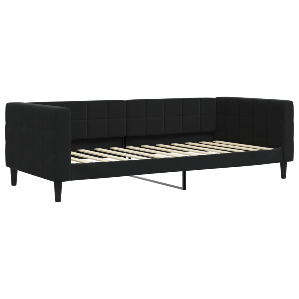 daybed med udtræk 90x200 cm velour sort