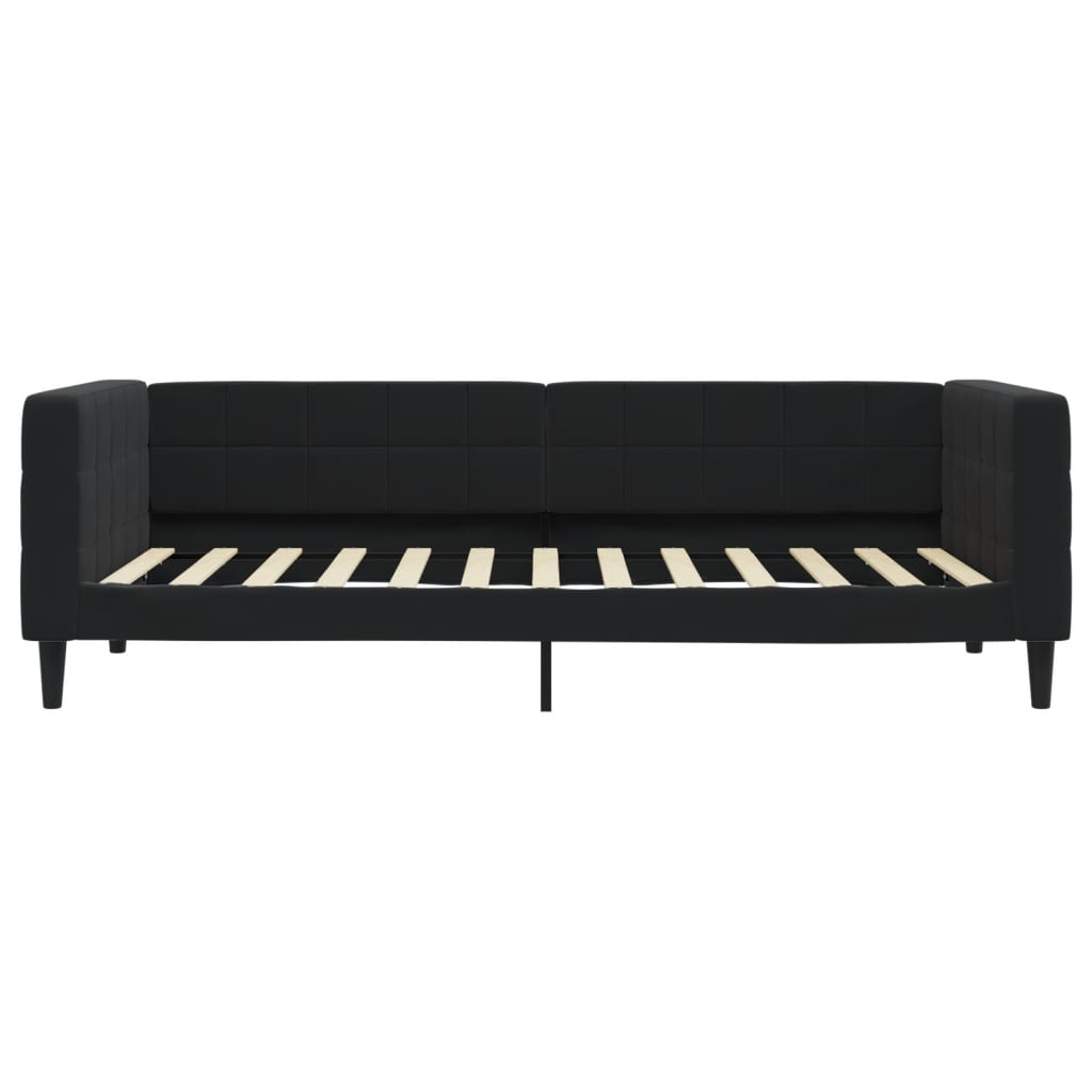 daybed med udtræk 90x200 cm velour sort