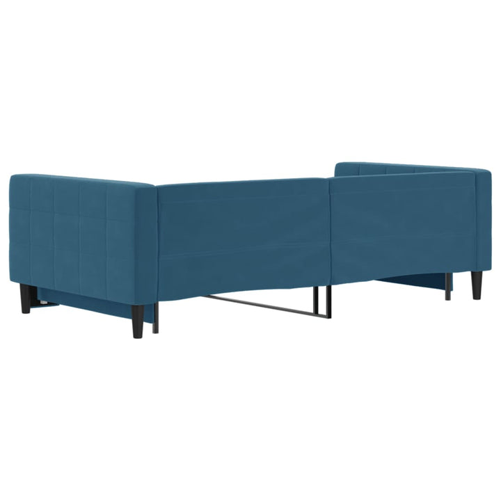 daybed med udtræk 100x200 cm velour blå