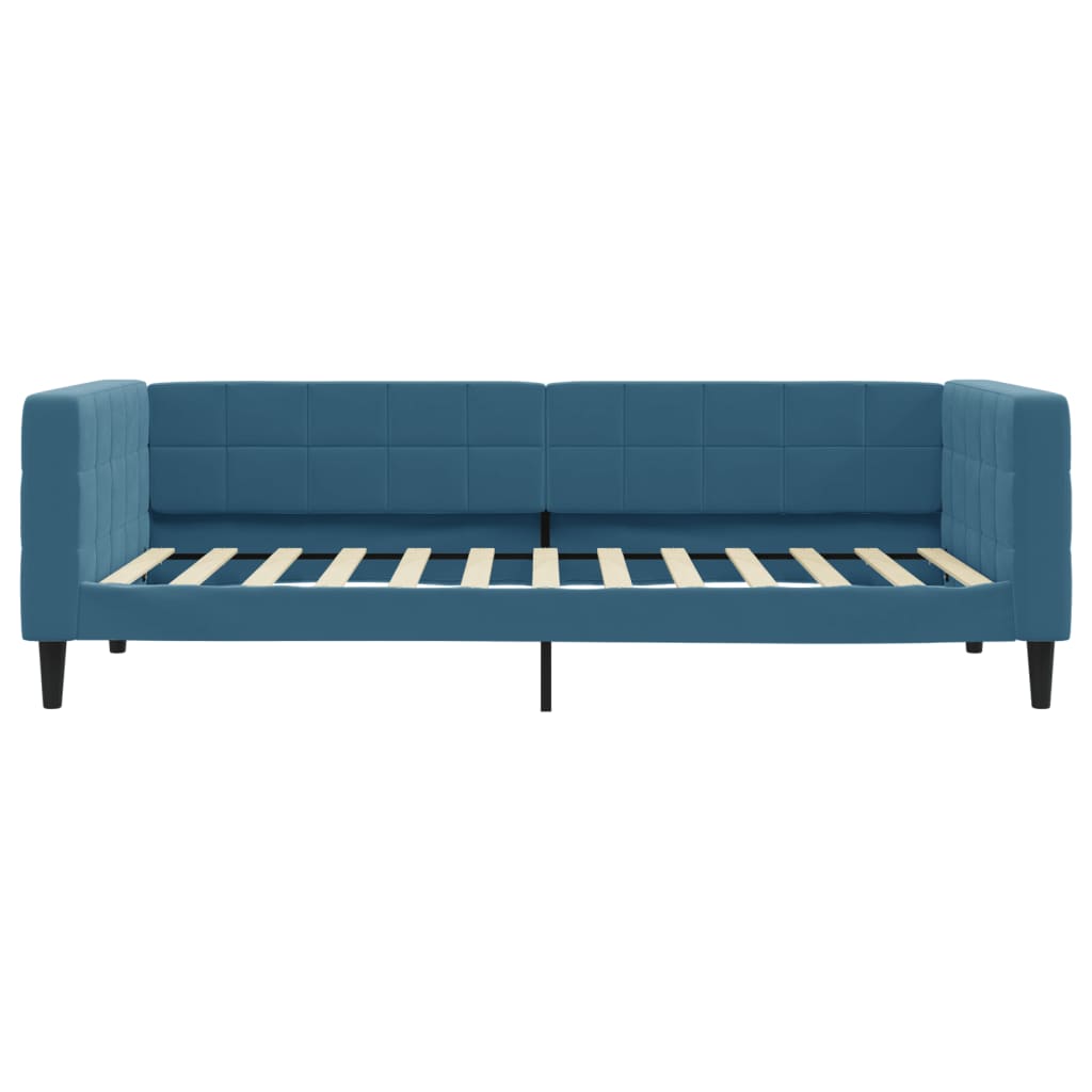 daybed med udtræk 100x200 cm velour blå