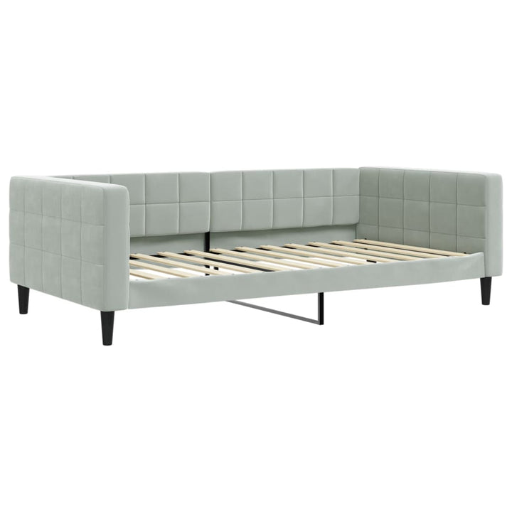 daybed med udtræk 100x200 cm velour lysegrå