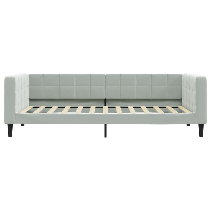 daybed med udtræk 100x200 cm velour lysegrå
