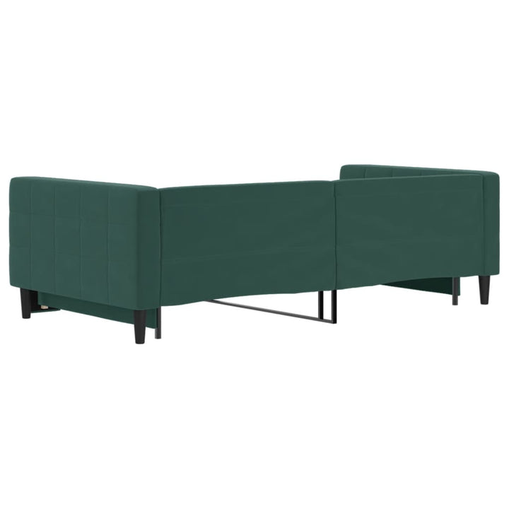daybed med udtræk 100x200 cm velour mørkegrøn