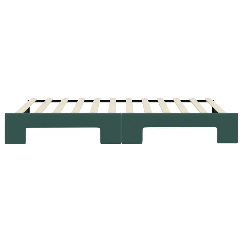daybed med udtræk 100x200 cm velour mørkegrøn