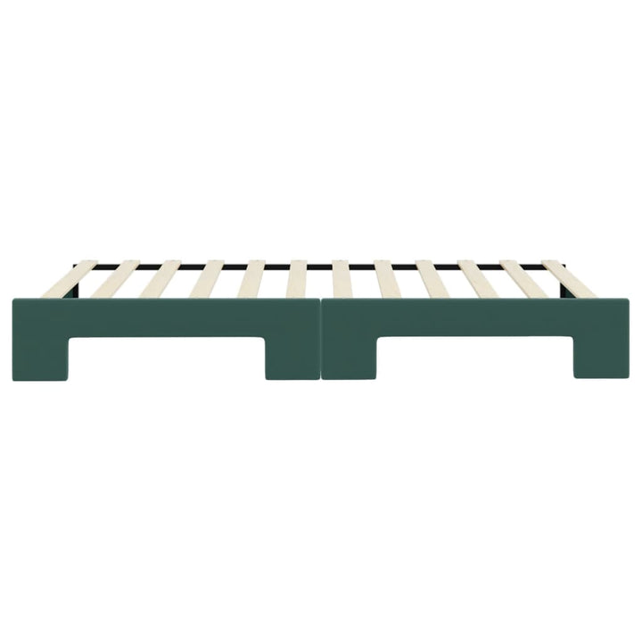 daybed med udtræk 100x200 cm velour mørkegrøn