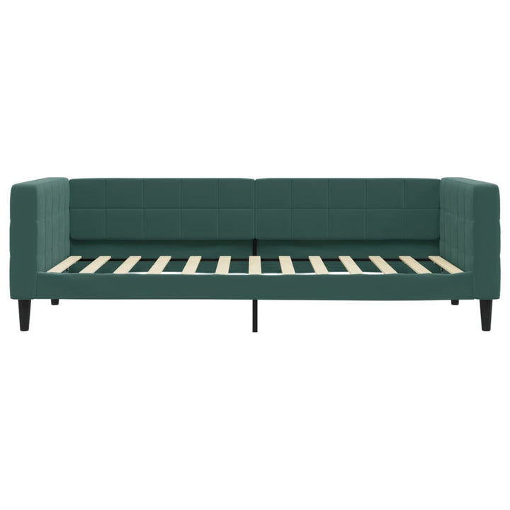 daybed med udtræk 100x200 cm velour mørkegrøn