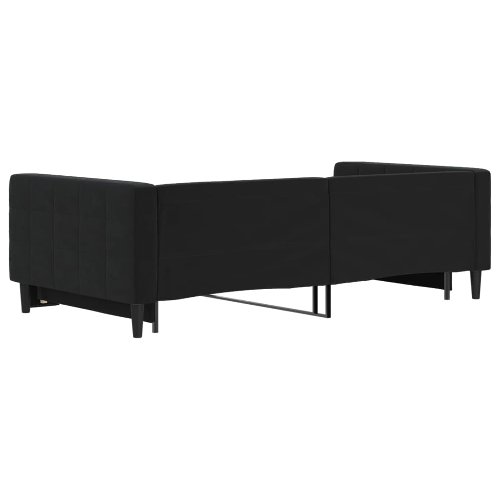 daybed med udtræk 100x200 cm velour sort