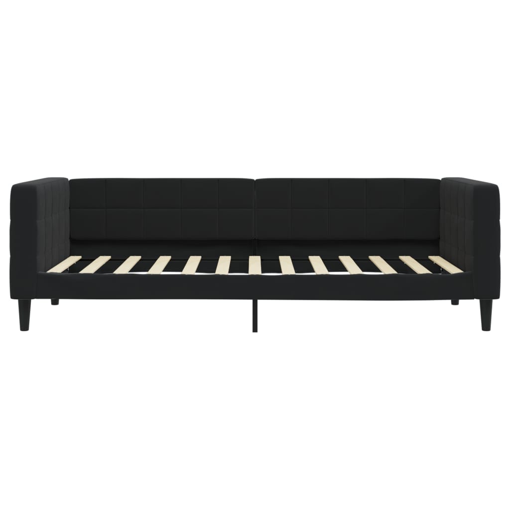 daybed med udtræk 100x200 cm velour sort