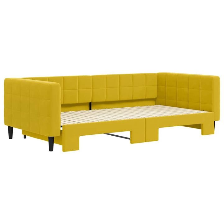 daybed med udtræk 100x200 cm velour gul