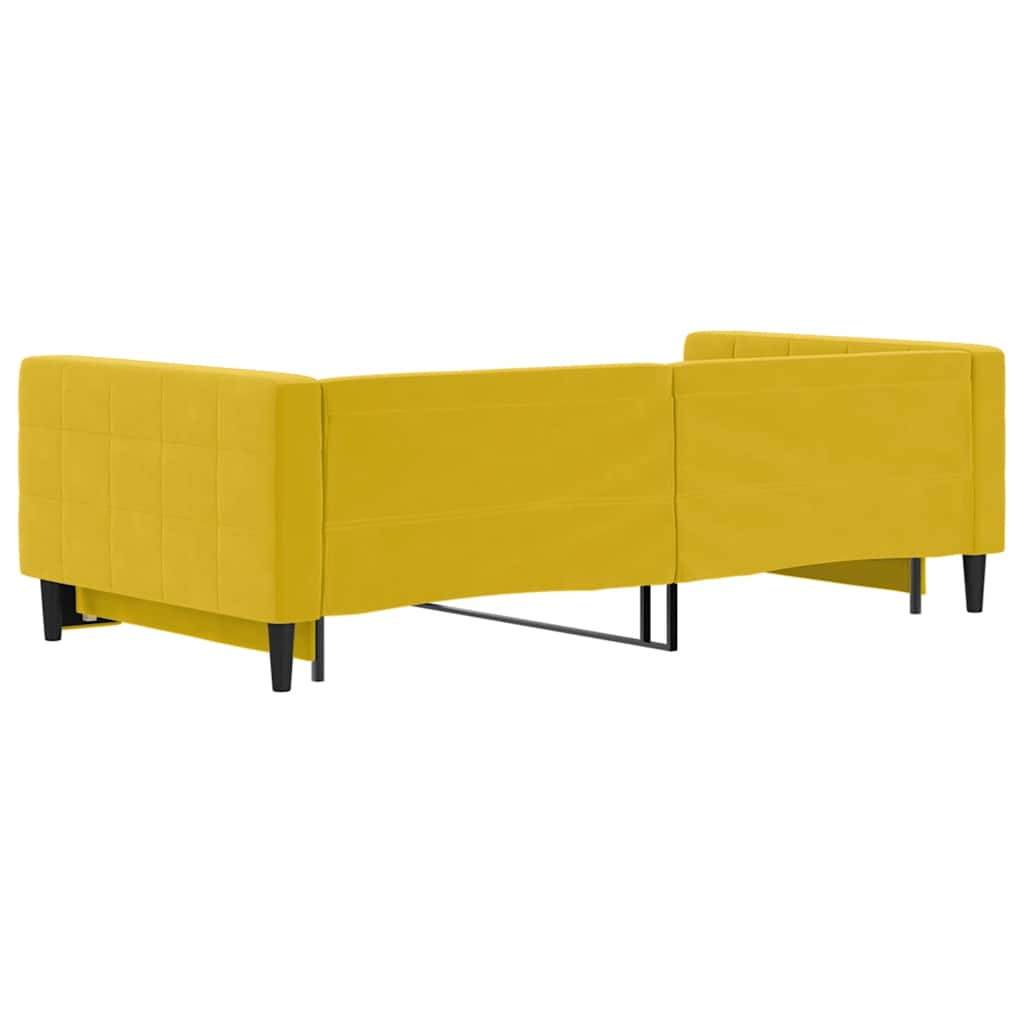 daybed med udtræk 100x200 cm velour gul