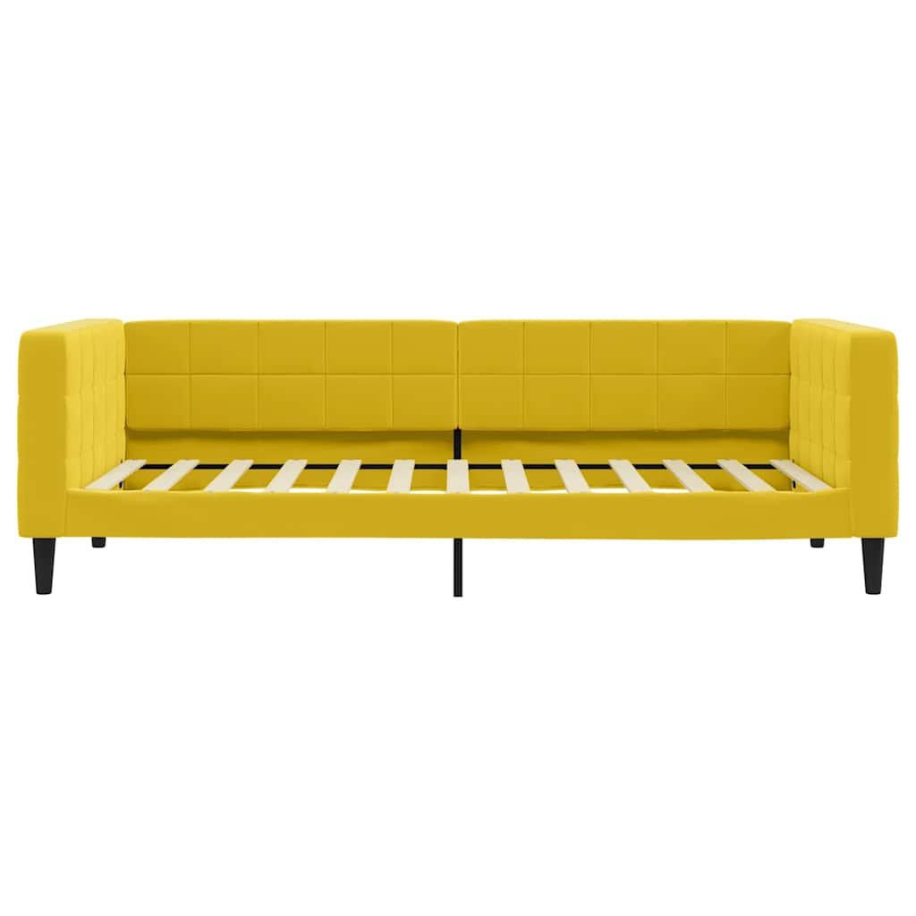 daybed med udtræk 100x200 cm velour gul