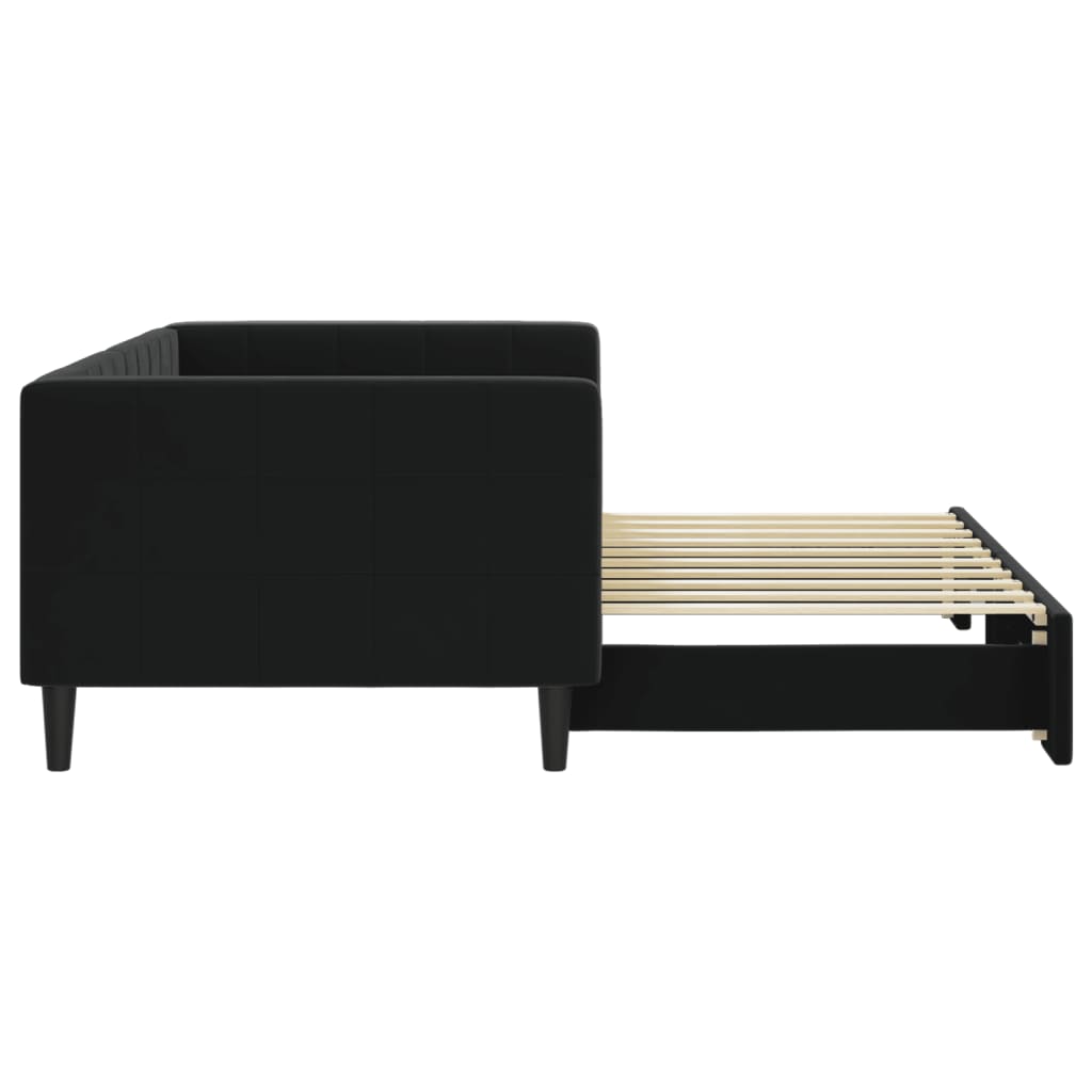 daybed med udtræk 90x190 cm velour sort