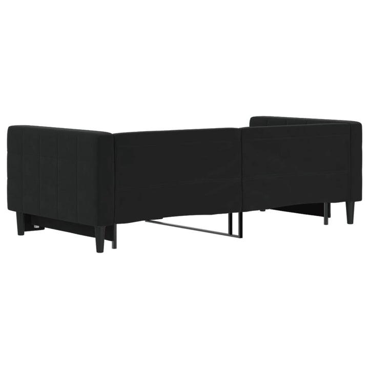 daybed med udtræk 90x190 cm velour sort