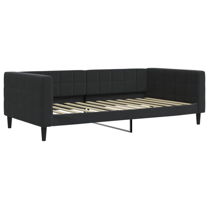 daybed med udtræk og madras 100x200 cm velour sort