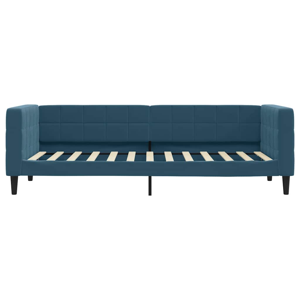 daybed med udtræk og skuffer 80x200 cm stof blå
