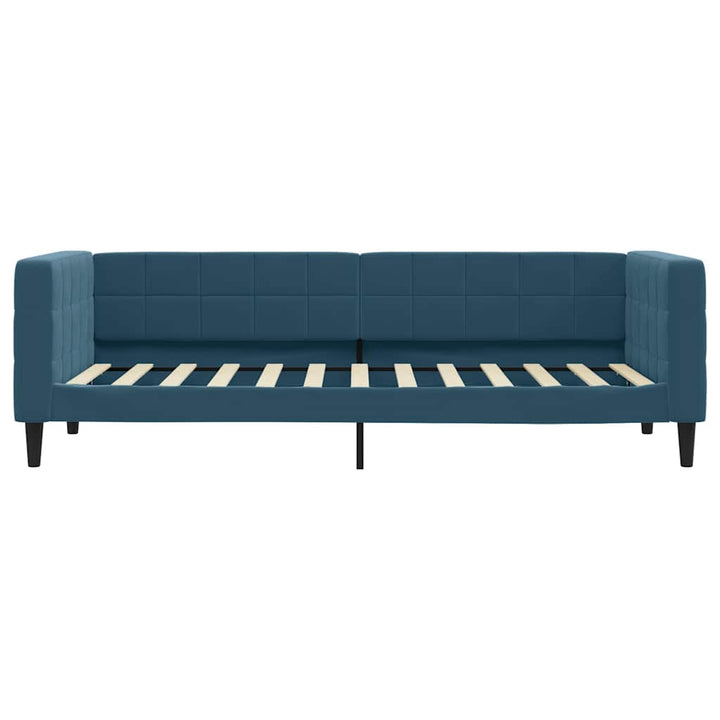 daybed med udtræk og skuffer 80x200 cm stof blå