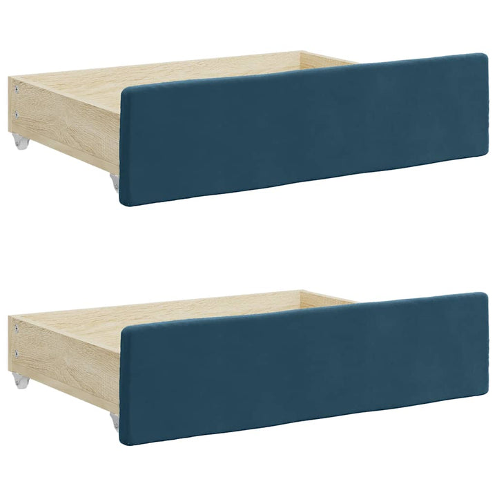 daybed med udtræk og skuffer 80x200 cm stof blå
