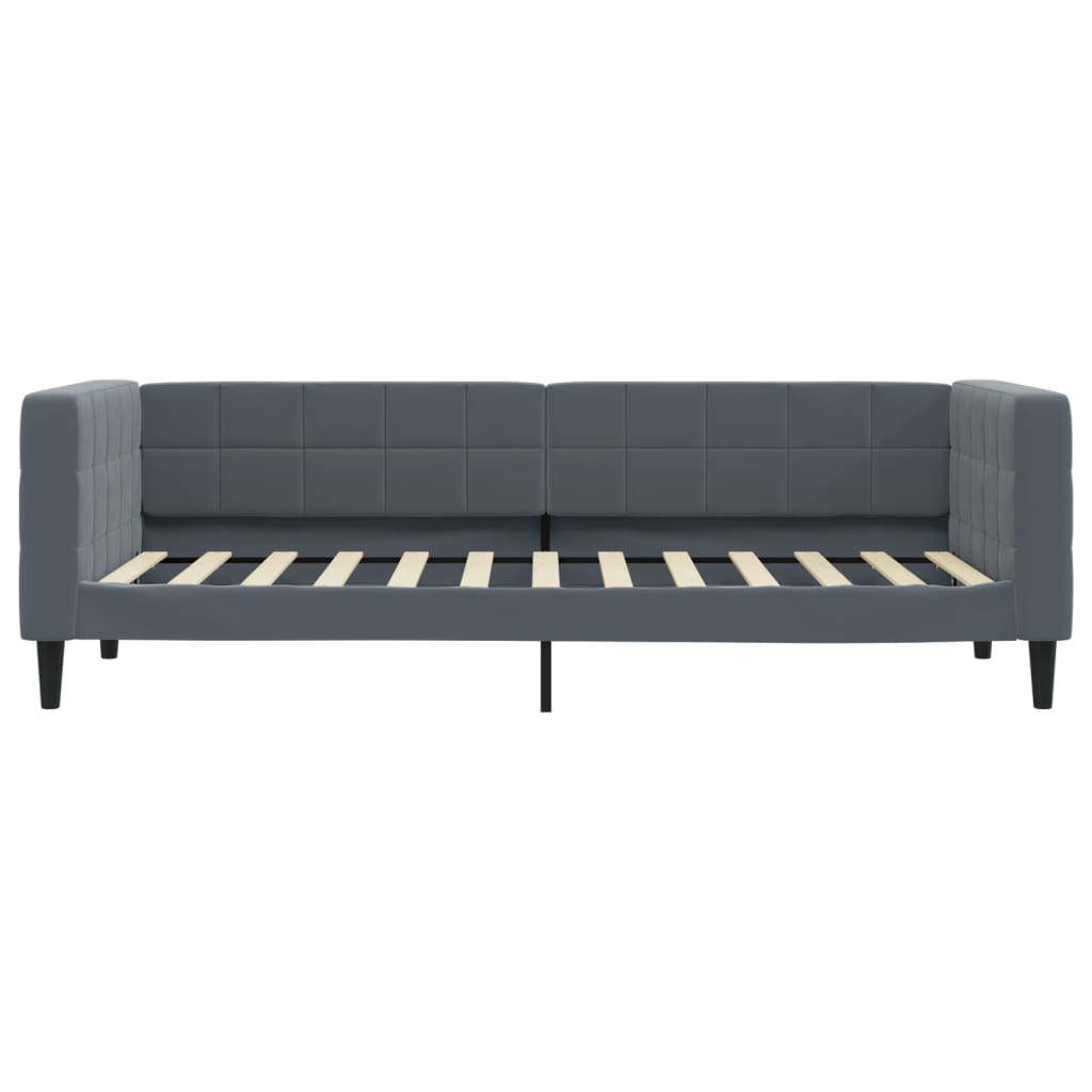 daybed med udtræk og skuffer 80x200 cm velour mørkegrå