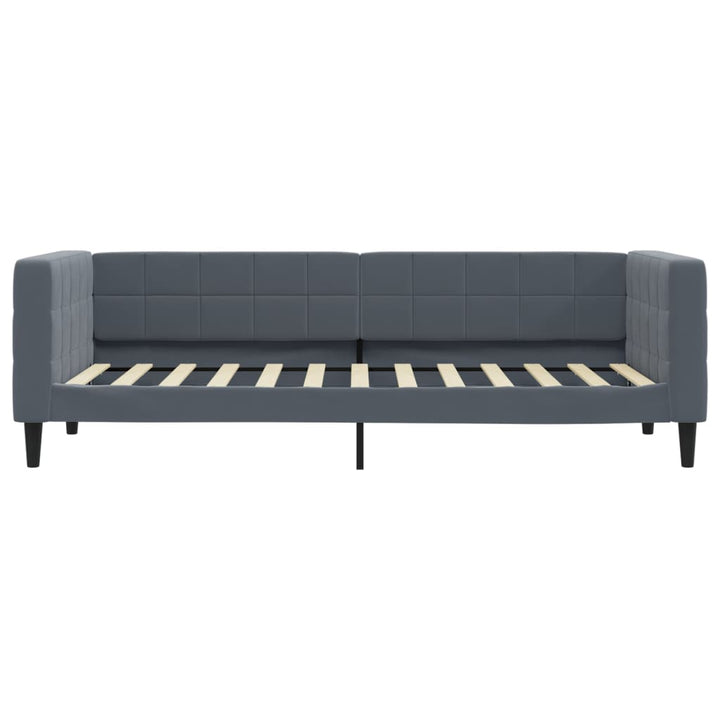 daybed med udtræk og skuffer 80x200 cm velour mørkegrå