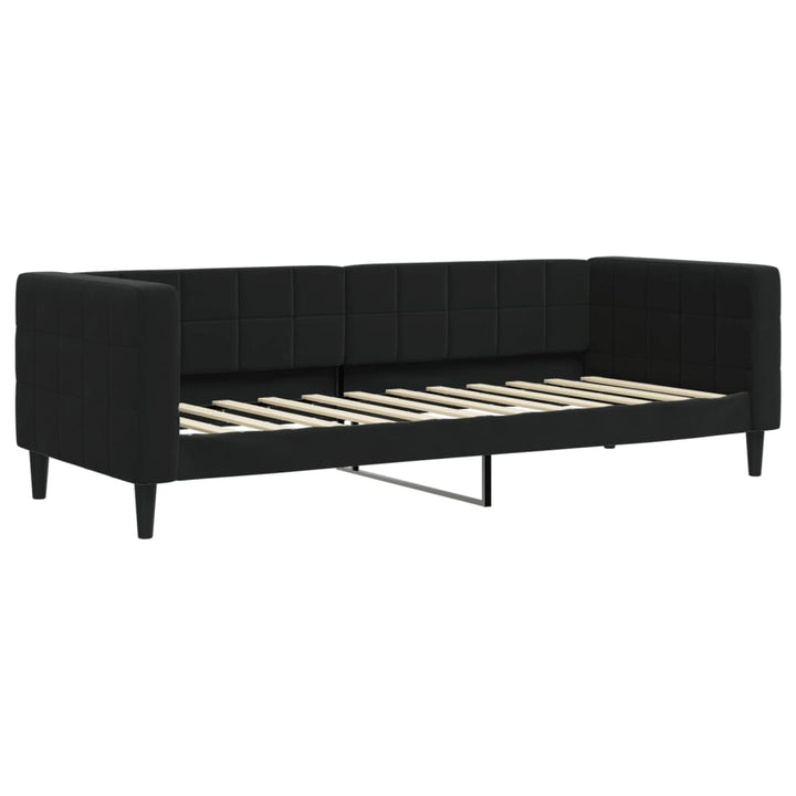daybed med udtræk og skuffer 80x200 cm velour sort