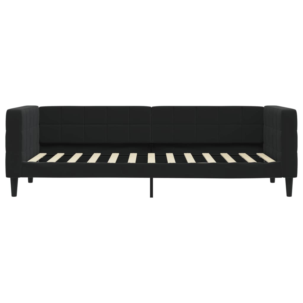 daybed med udtræk og skuffer 80x200 cm velour sort