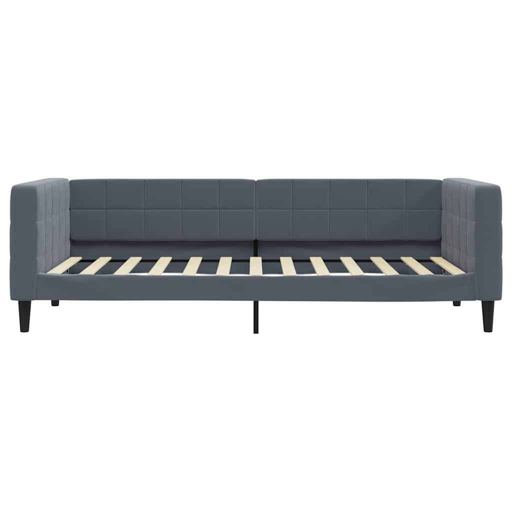 daybed med udtræk og skuffer 90x200 cm velour mørkegrå