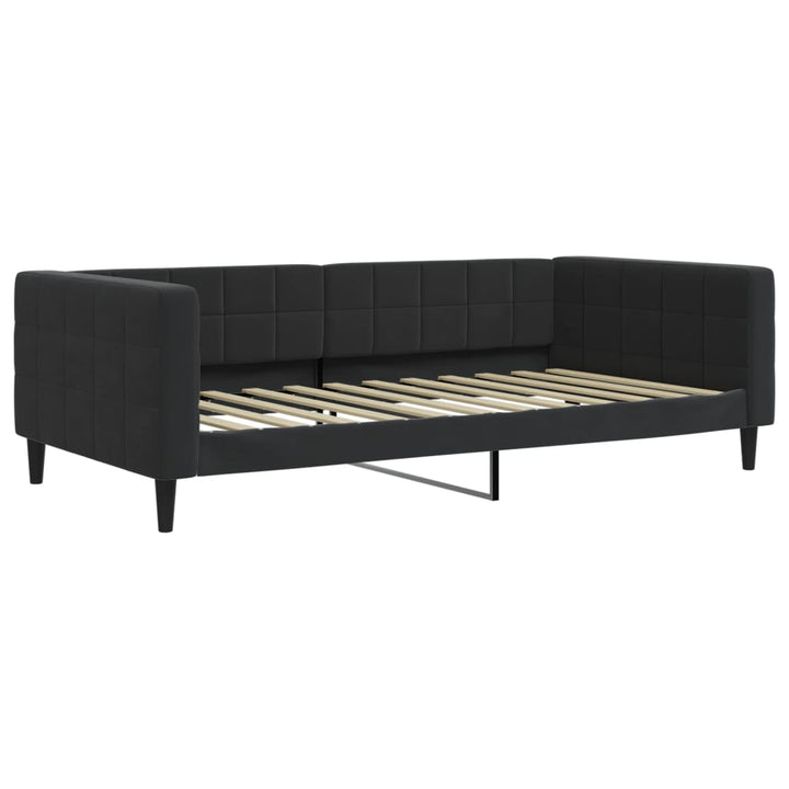 daybed med udtræk og skuffer 100x200 cm velour sort