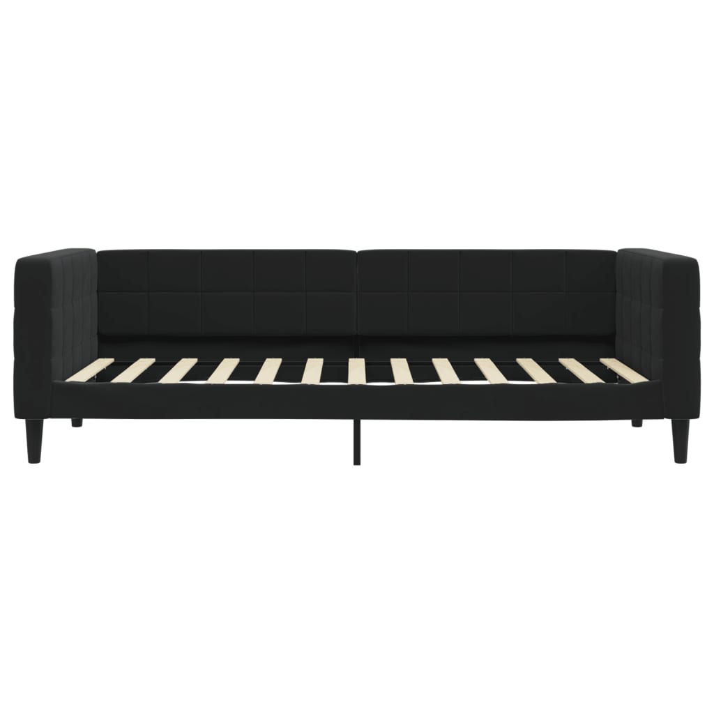 daybed med udtræk og skuffer 100x200 cm velour sort