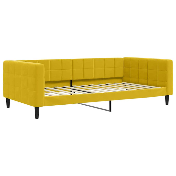 daybed med udtræk og skuffer 100x200 cm velour gul